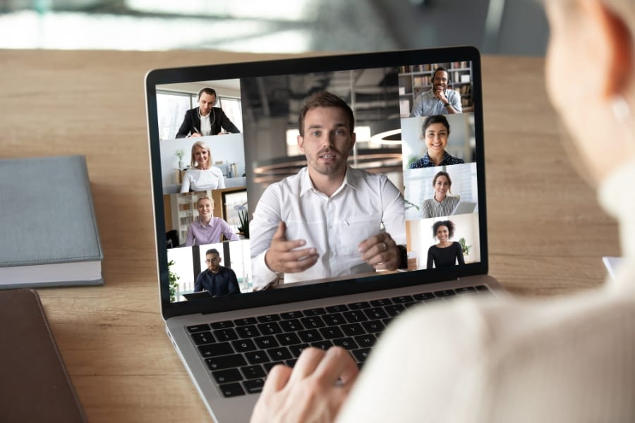 life sciences field force meeting on video call